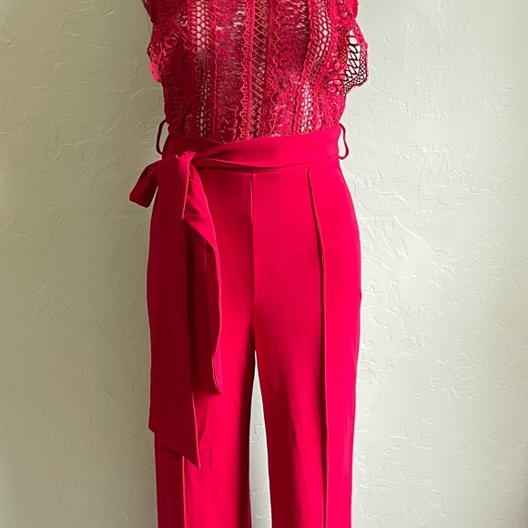 Jumpsuit size L red stretch beautiful - Picture 5 of 9